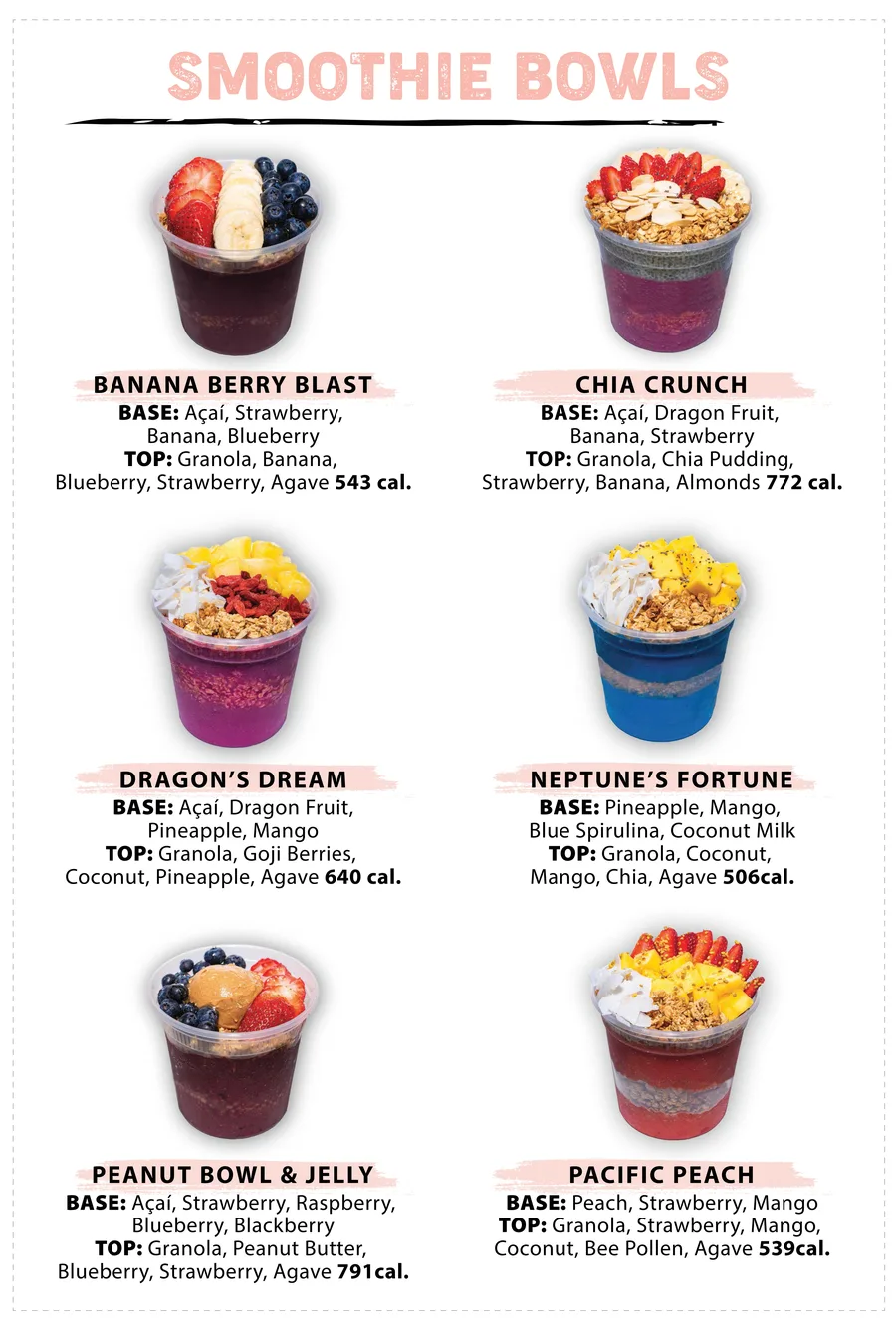 Smoothie Bowls menu board
