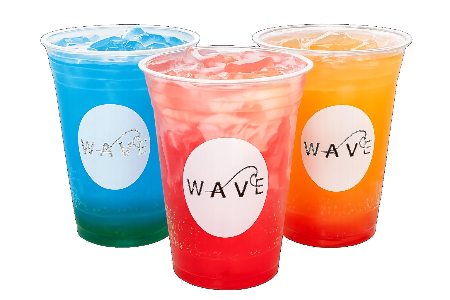 Three Pacific Coast Health Smoothie italian soda cups